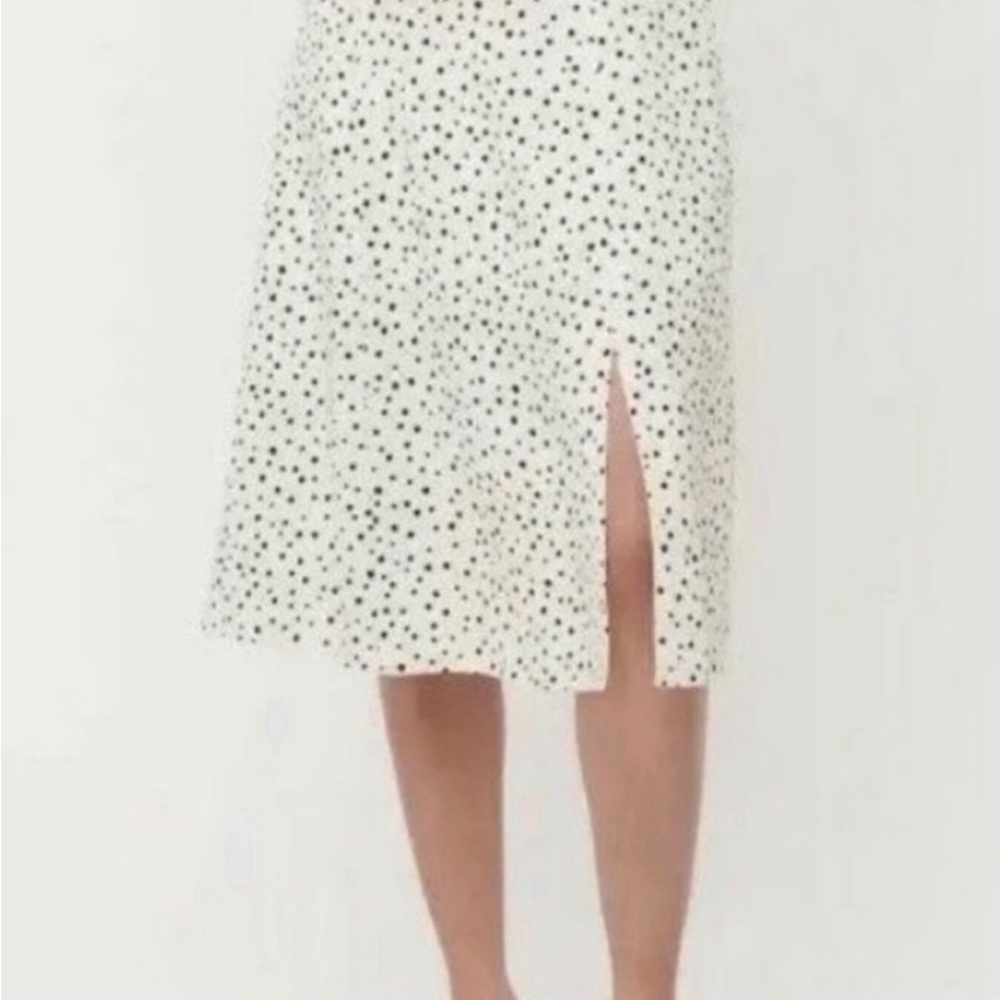 Loft Plus Polka Dot High waist A-Line Slit Skirt
